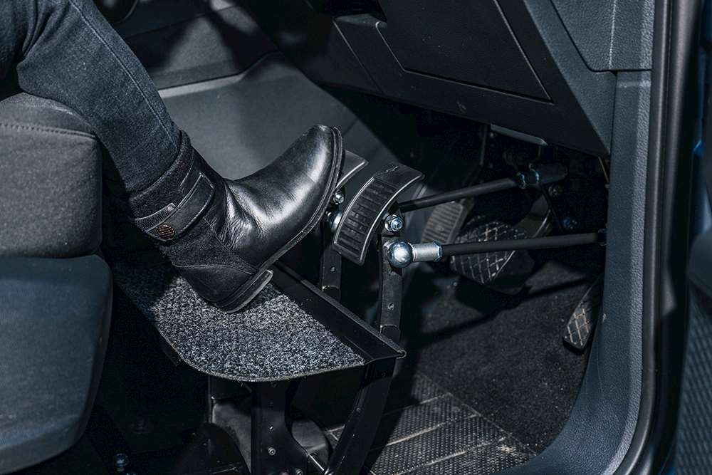 An image of a pedal modification that bring them closer to the dirvers seat
