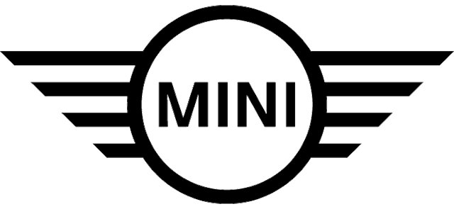The logo of the MINI car company, a circle with two wings, symbolising freedom and speed.