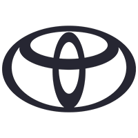 Logo of the Toyota car company, two perpendicular overlapping ovals forming a letter T inside a third oval
