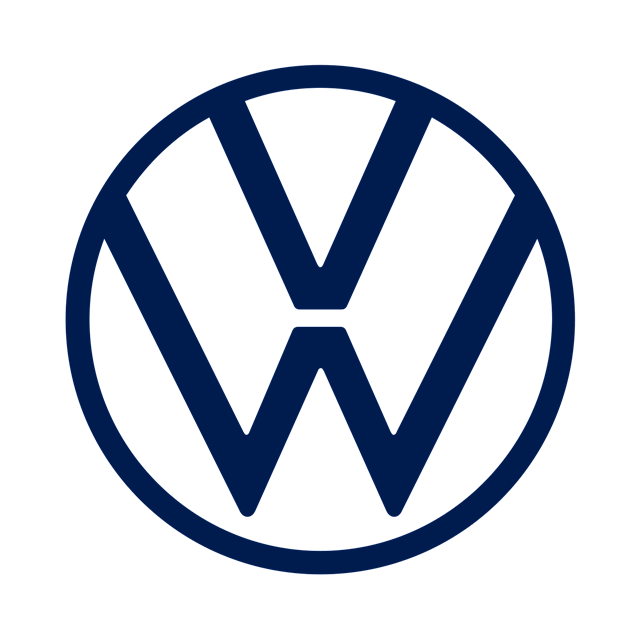 Logo of the Volkswagen car company, a letter V centred over a letter W in a circle