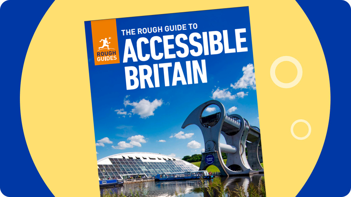 Illustration with The Rough Guide to Accessible Britain cover