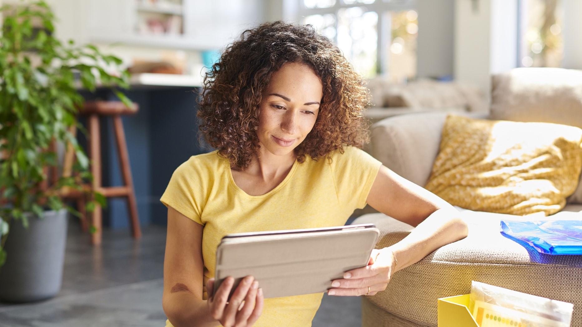Woman using tablet