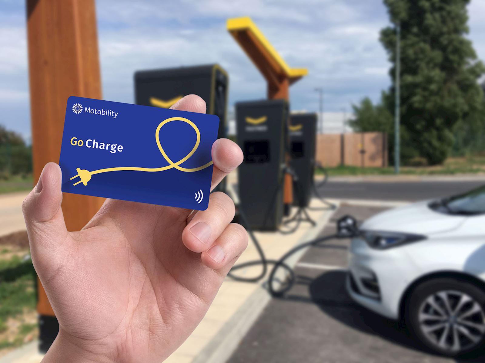 A Motability Go Charge Card being used at a chargepoint