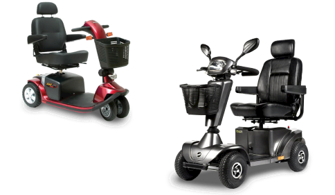 Two mobility scooters