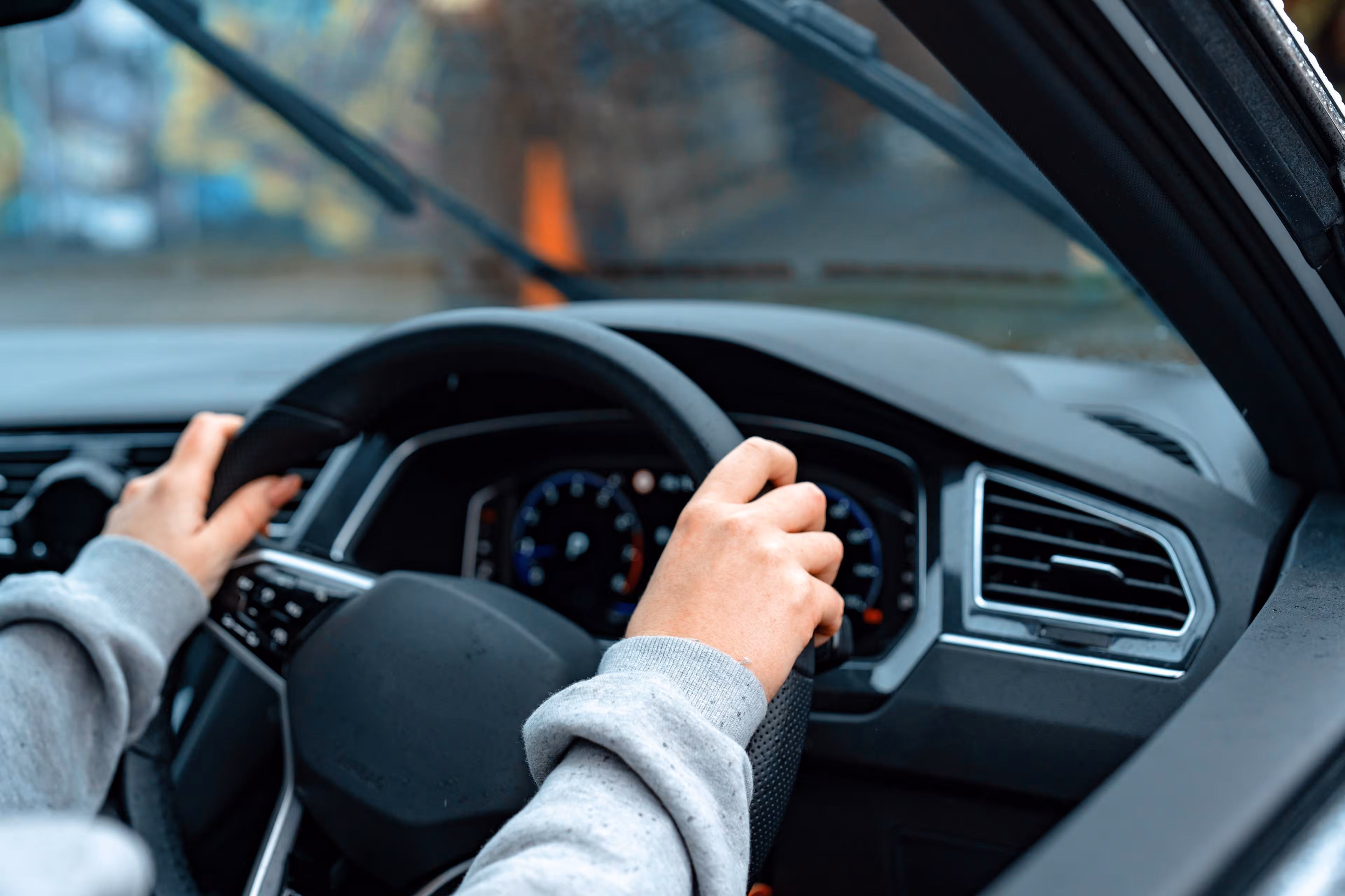 Image showing hands on the steering wheel